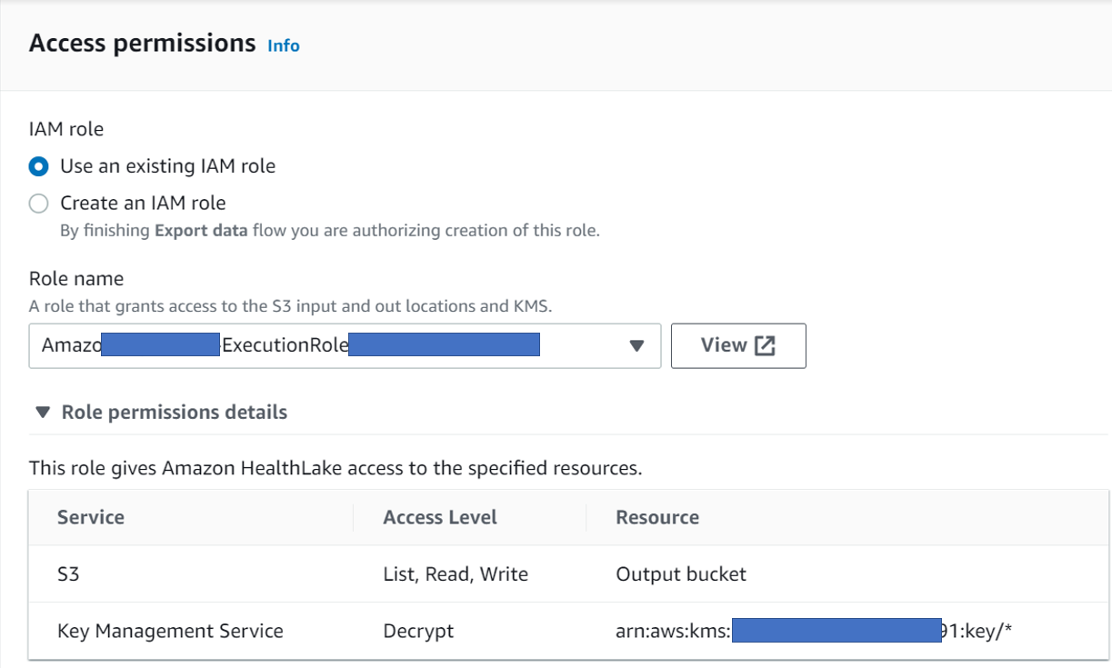 Access Permission | AWS HealthLake and QuickSight